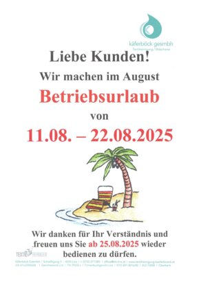Betriebsurlaub im August